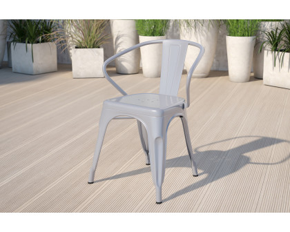 BLNK Luna Commercial Metal Indoor-Outdoor Chair with Arms