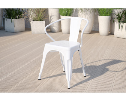 BLNK Luna Commercial Metal Indoor-Outdoor Chair with Arms