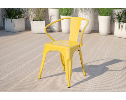 BLNK Luna Commercial Metal Indoor-Outdoor Chair with Arms