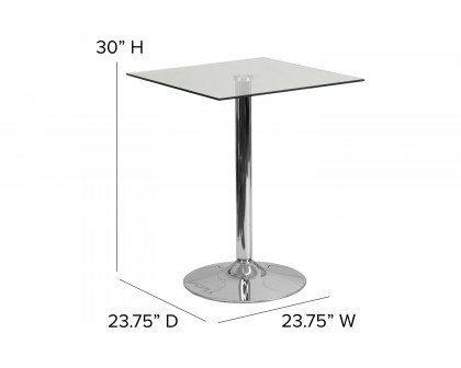 BLNK™ - Fredrick Square Glass Table with Chrome Base