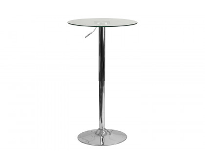 BLNK - Chad Round Glass Adjustable Height Table