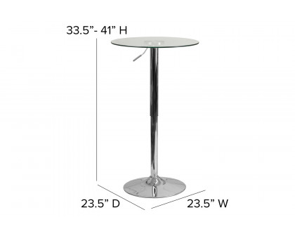 BLNK - Chad Round Glass Adjustable Height Table