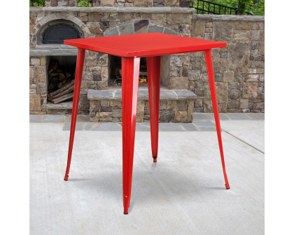 BLNK Nolan Commercial Square Metal Indoor-Outdoor Bar Height Table