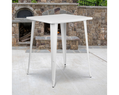 BLNK Nolan Commercial Square Metal Indoor-Outdoor Bar Height Table