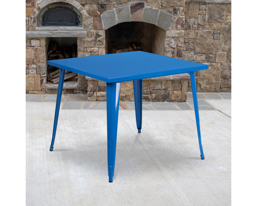 BLNK Parker Commercial Square Metal Indoor-Outdoor Table