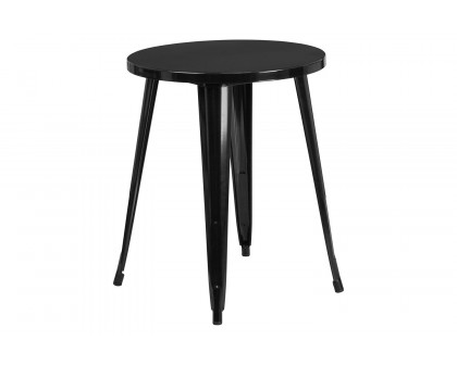 BLNK Webb Commercial Round Metal Indoor-Outdoor Table