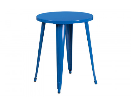 BLNK Webb Commercial Round Metal Indoor-Outdoor Table