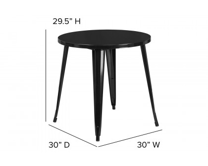 BLNK Jeffrey Commercial Round Metal Indoor-Outdoor Table