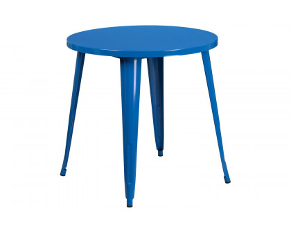 BLNK Jeffrey Commercial Round Metal Indoor-Outdoor Table