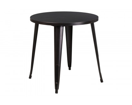 BLNK Jeffrey Commercial Round Metal Indoor-Outdoor Table