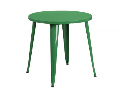 BLNK Jeffrey Commercial Round Metal Indoor-Outdoor Table