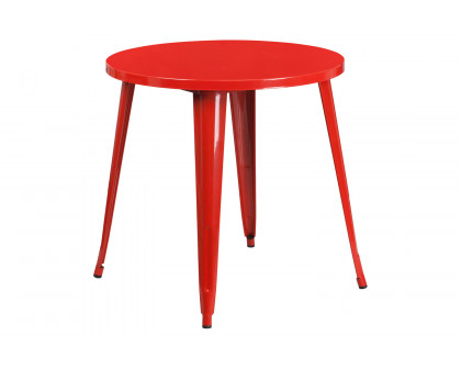 BLNK Jeffrey Commercial Round Metal Indoor-Outdoor Table