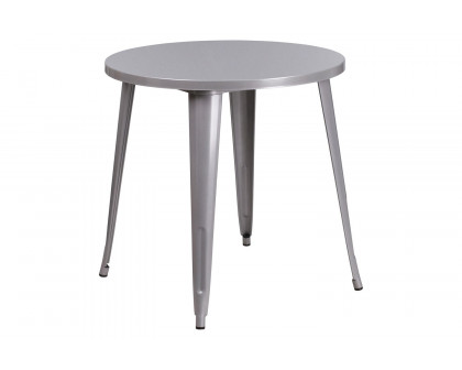 BLNK Jeffrey Commercial Round Metal Indoor-Outdoor Table