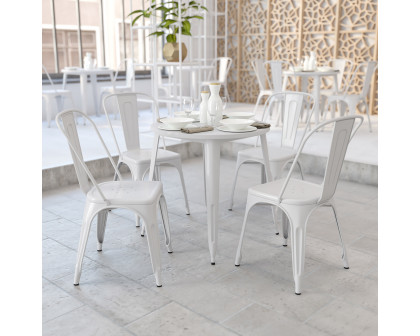 BLNK Jeffrey Commercial Round Metal Indoor-Outdoor Table