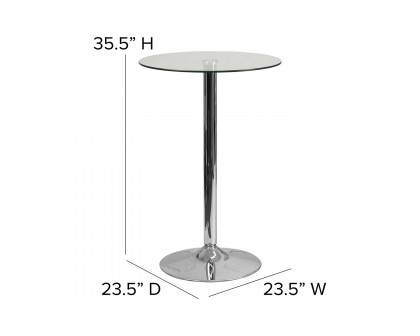 BLNK - Kenneth Round Glass Table with Chrome Base