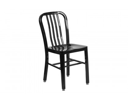 BLNK Gael Commercial Metal Indoor-Outdoor Chair - Black