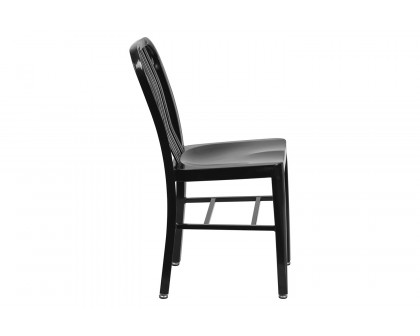 BLNK Gael Commercial Metal Indoor-Outdoor Chair - Black