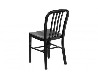 BLNK Gael Commercial Metal Indoor-Outdoor Chair - Black