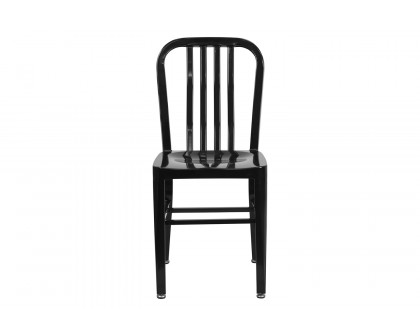 BLNK Gael Commercial Metal Indoor-Outdoor Chair - Black