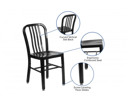 BLNK Gael Commercial Metal Indoor-Outdoor Chair - Black