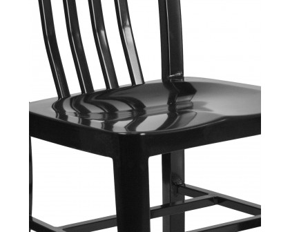 BLNK Gael Commercial Metal Indoor-Outdoor Chair - Black