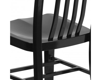 BLNK Gael Commercial Metal Indoor-Outdoor Chair - Black