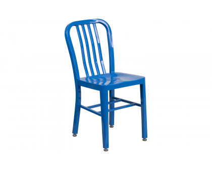 BLNK Gael Commercial Metal Indoor-Outdoor Chair - Blue