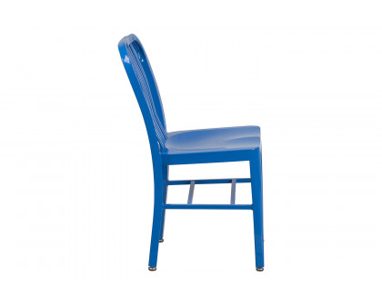 BLNK Gael Commercial Metal Indoor-Outdoor Chair - Blue