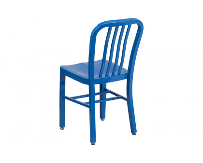 BLNK Gael Commercial Metal Indoor-Outdoor Chair - Blue