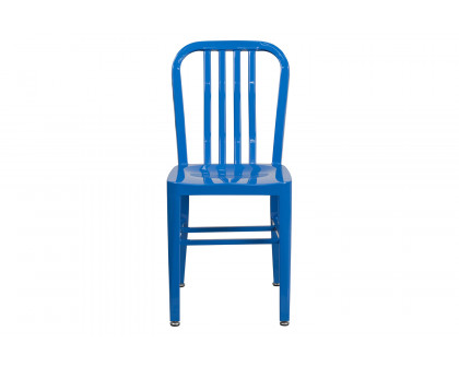 BLNK Gael Commercial Metal Indoor-Outdoor Chair - Blue