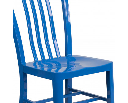 BLNK Gael Commercial Metal Indoor-Outdoor Chair - Blue