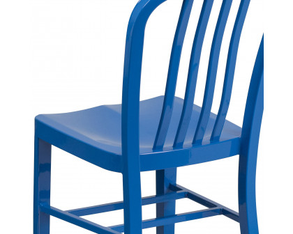 BLNK Gael Commercial Metal Indoor-Outdoor Chair - Blue