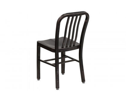 BLNK Gael Commercial Metal Indoor-Outdoor Chair - Black/Antique Gold