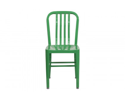 BLNK Gael Commercial Metal Indoor-Outdoor Chair - Green