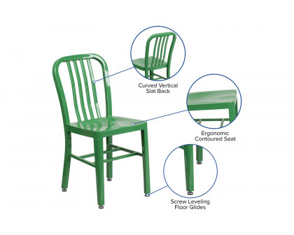 BLNK Gael Commercial Metal Indoor-Outdoor Chair - Green