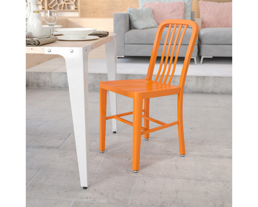 BLNK Gael Commercial Metal Indoor-Outdoor Chair - Orange