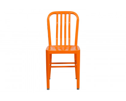 BLNK Gael Commercial Metal Indoor-Outdoor Chair - Orange