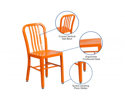 BLNK Gael Commercial Metal Indoor-Outdoor Chair - Orange