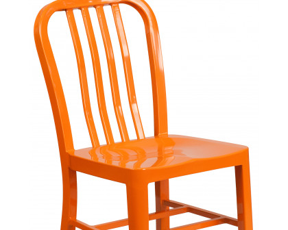 BLNK Gael Commercial Metal Indoor-Outdoor Chair - Orange