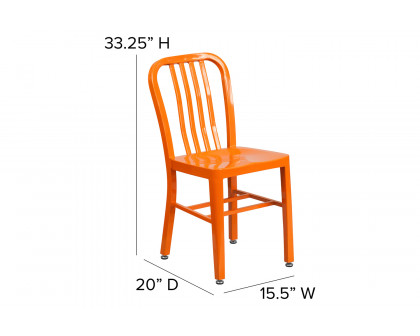 BLNK Gael Commercial Metal Indoor-Outdoor Chair - Orange