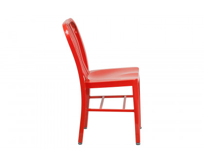 BLNK Gael Commercial Metal Indoor-Outdoor Chair - Red