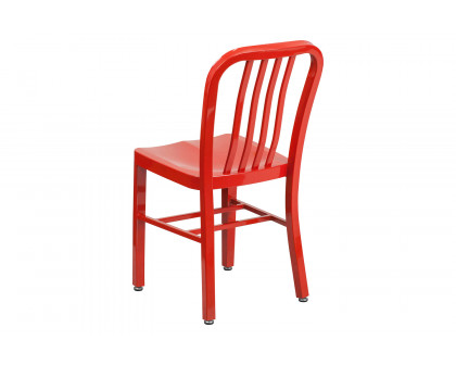 BLNK Gael Commercial Metal Indoor-Outdoor Chair - Red