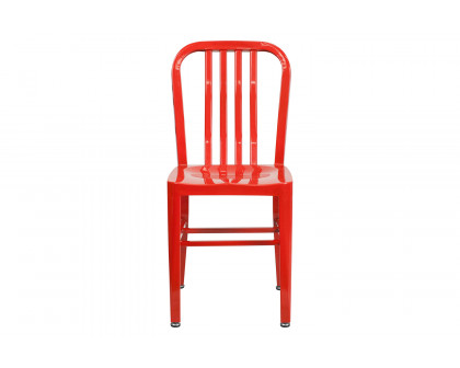 BLNK Gael Commercial Metal Indoor-Outdoor Chair - Red