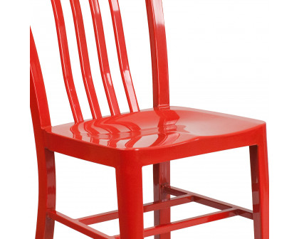 BLNK Gael Commercial Metal Indoor-Outdoor Chair - Red