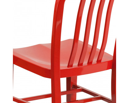 BLNK Gael Commercial Metal Indoor-Outdoor Chair - Red