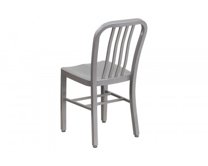 BLNK Gael Commercial Metal Indoor-Outdoor Chair - Silver