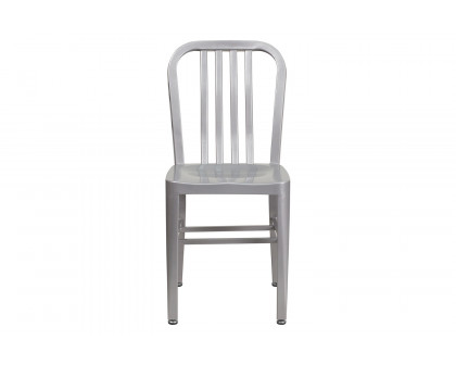 BLNK Gael Commercial Metal Indoor-Outdoor Chair - Silver