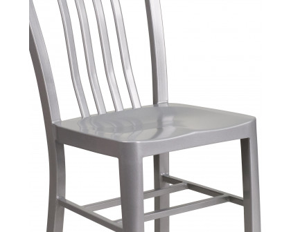 BLNK Gael Commercial Metal Indoor-Outdoor Chair - Silver