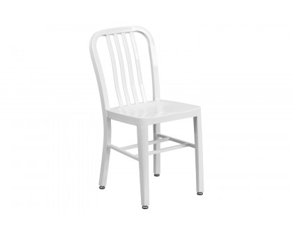 BLNK Gael Commercial Metal Indoor-Outdoor Chair - White