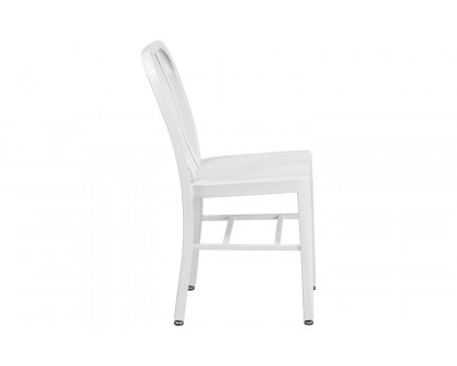 BLNK Gael Commercial Metal Indoor-Outdoor Chair - White